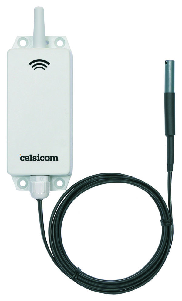 Trådløs temp-/fuktlogger med 2m kabel Celsicom